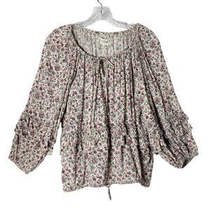 Denim & Supply Ralph Lauren Floral Boho Peasant Top 3/4 Sleeve Size M EUC